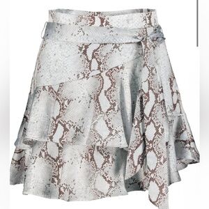 Bishop + Young Blue snakeskin wrap skirt XS